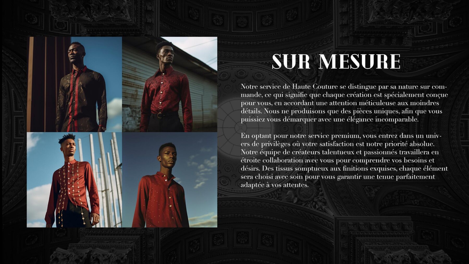 Mannequin en rouge, commande sur mesure Monarchie