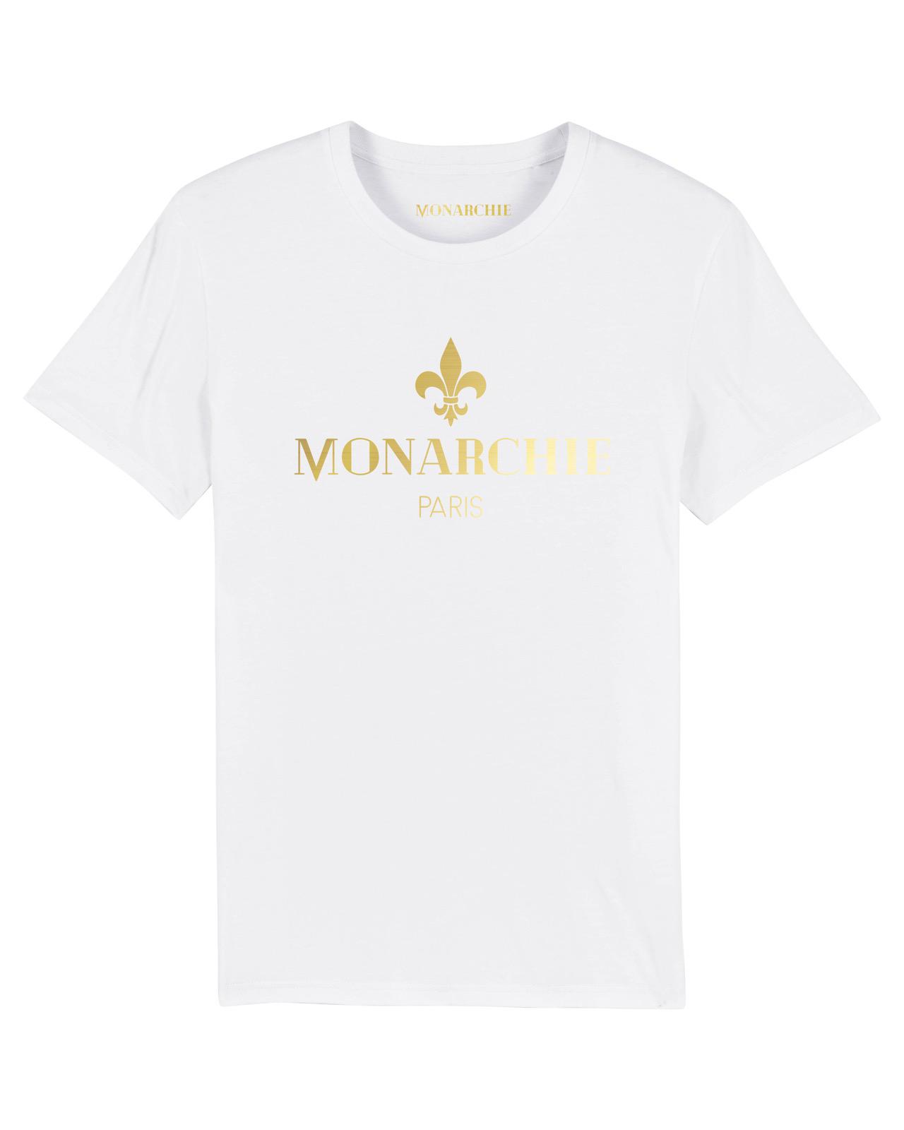 T-SHIRT BLANC LOGO OR