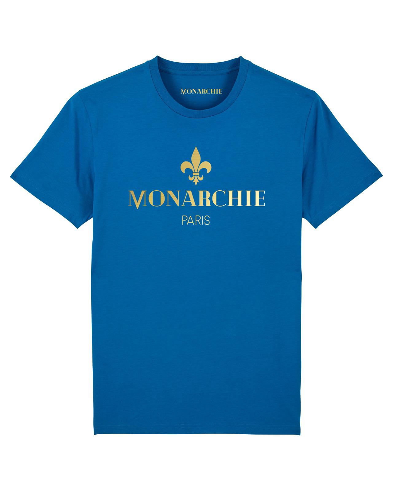 T-SHIRT BLEU LOGO OR