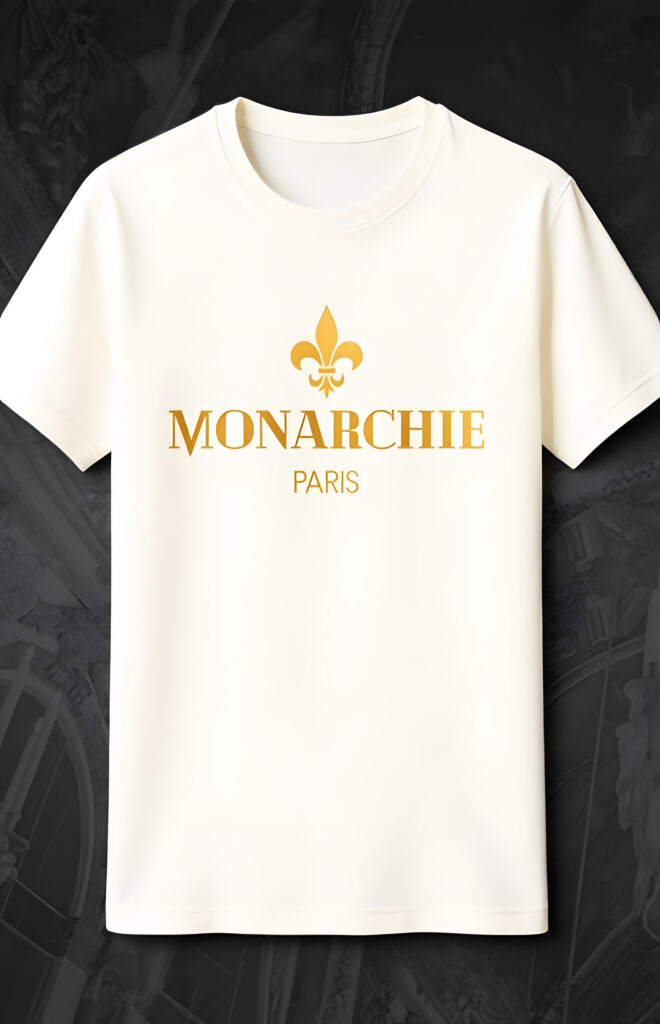 T-Shirt Blanc Logo Or