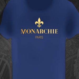 T-Shirt Bleu Logo Or