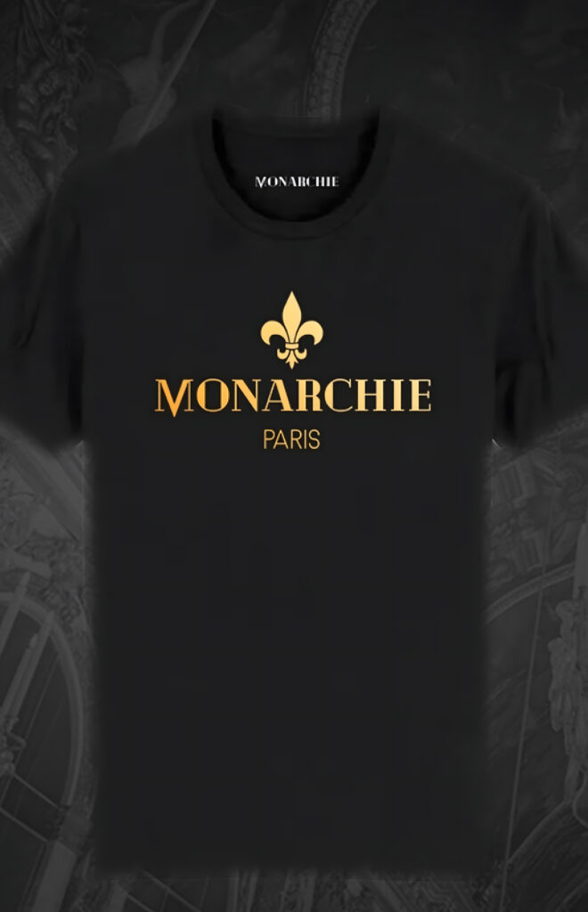 T-Shirt Noir Logo Or